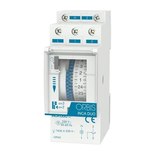 Interruttore orario analogico INCA DUO D 230V con riferimento OB330132 del marchio ORBIS