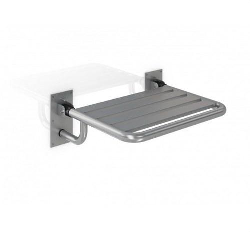 Sedile ribaltabile per bagni e docce in acciaio inox satinato con riferimento GW11 23 04 01 del marchio GENWEC