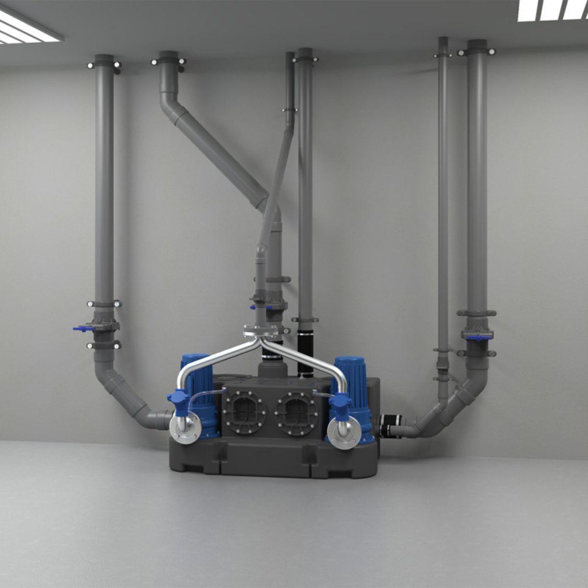 Stazione di pompaggio trifase SFA Sanicubic 2 GR SE71.3 T con riferimento 04CUB2GR13T del marchio SFA SANITRIT