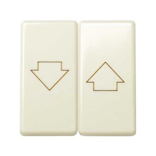 Doppio tasto per meccanismo di persiane con blocco di sicurezza avorio Simon 27 Play con riferimento 27028-32 del marchio SIMON