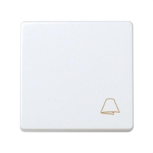 Pulsante con incisione campana e sistema di connessione rapida bianco Simon 27 Play con riferimento 27150-65 del marchio SIMON