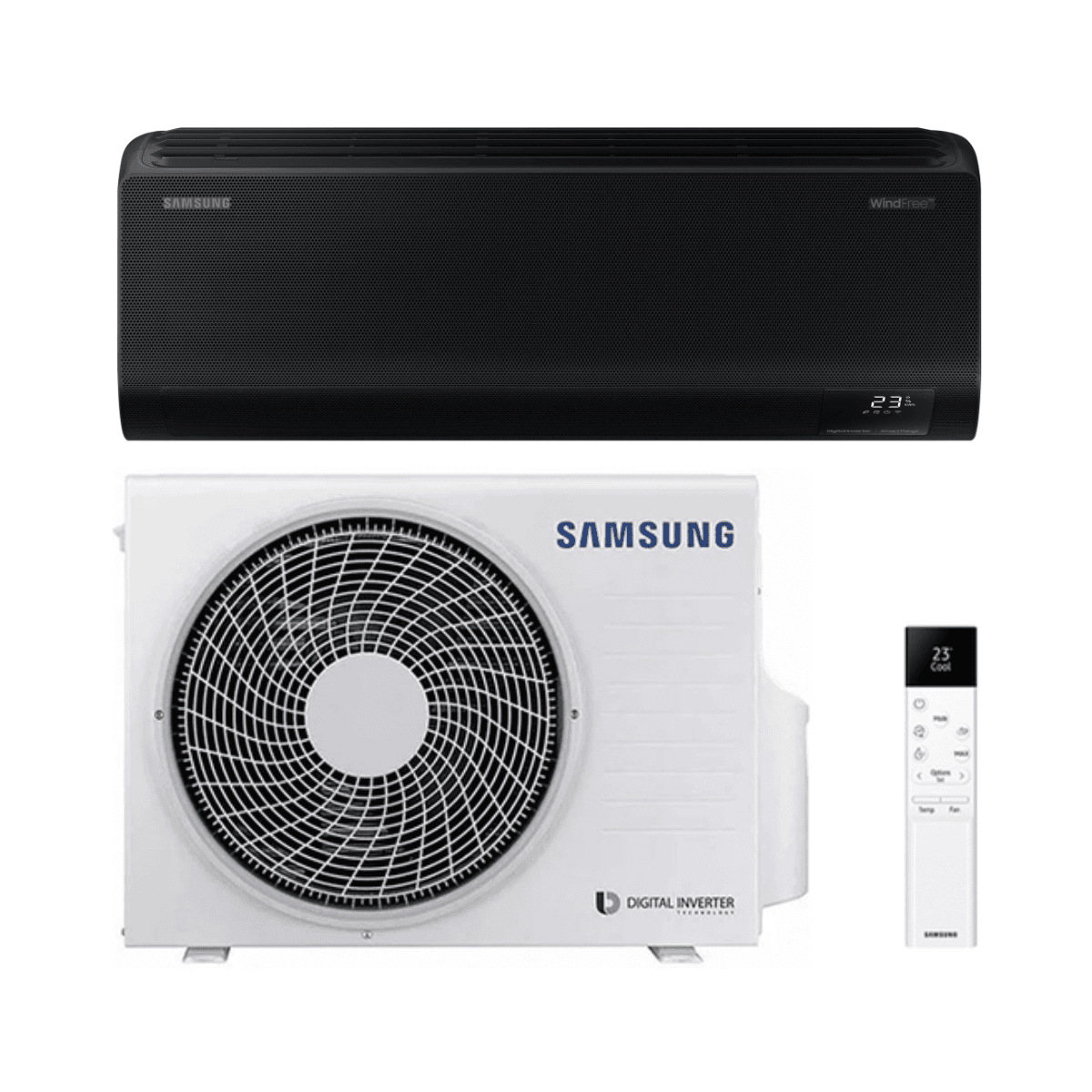 Condizionatore d'aria nero con wifi Samsung WindFree Avant Black S2 3,5 kW 12000 BTU con riferimento SAMWINDAVANTBLACK12 del marchio SAMSUNG