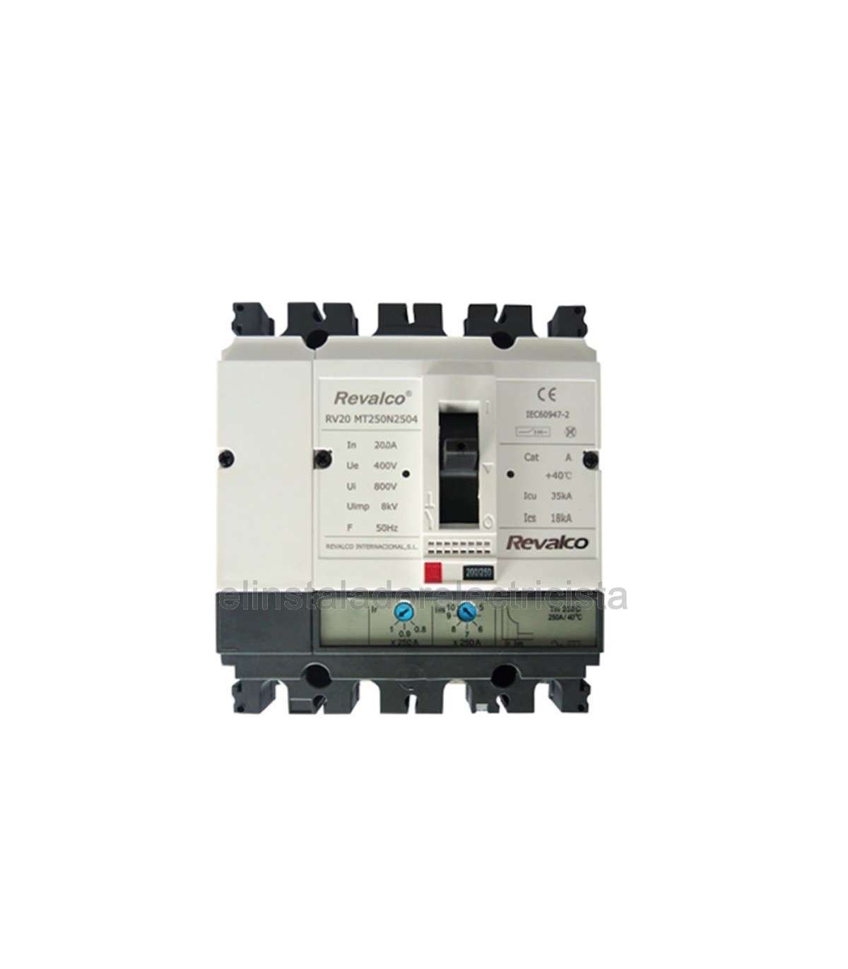 Interruttore automatico scatolato HGM 4P 200A con riferimento HGM250-H4PN200F del marchio HYUNDAI