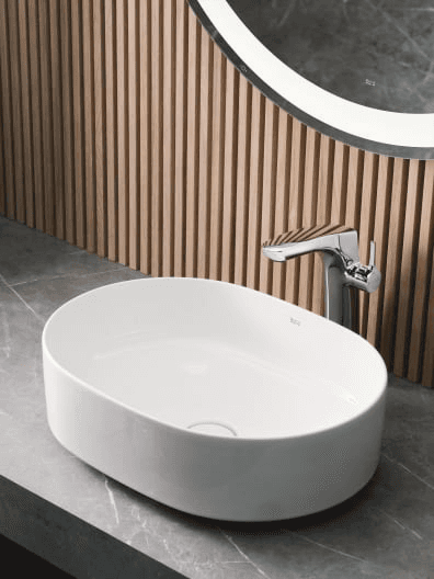 Lavabo da appoggio in Fineceramic® Roca Inspira 500x370mm con riferimento A327520000 del marchio ROCA