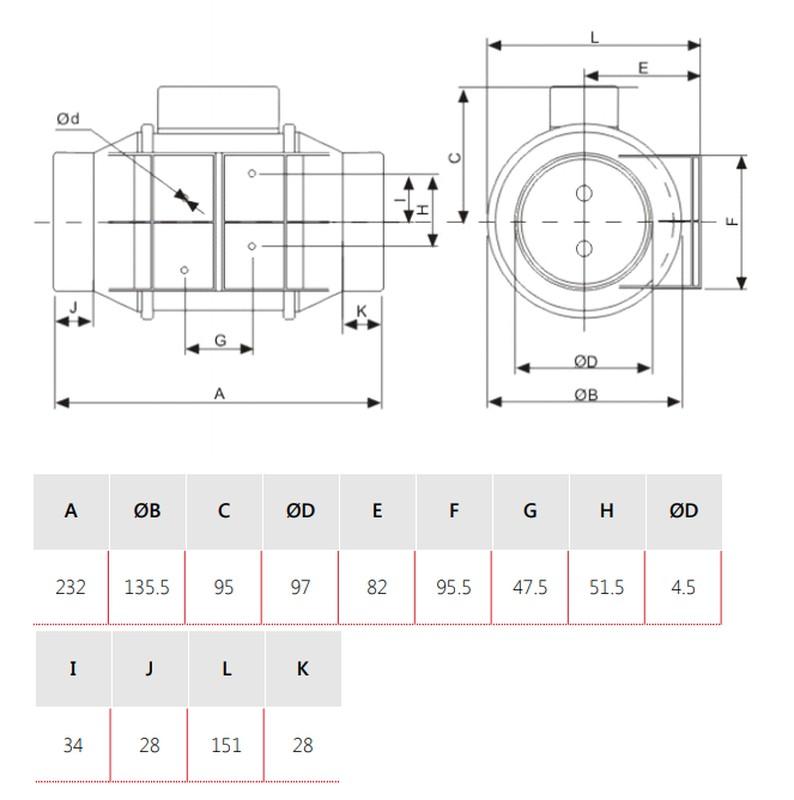 Estrattore elico-centrifugo da condotto TD-160/100N Silent con riferimento 5211318000 del marchio SOLER & PALAU