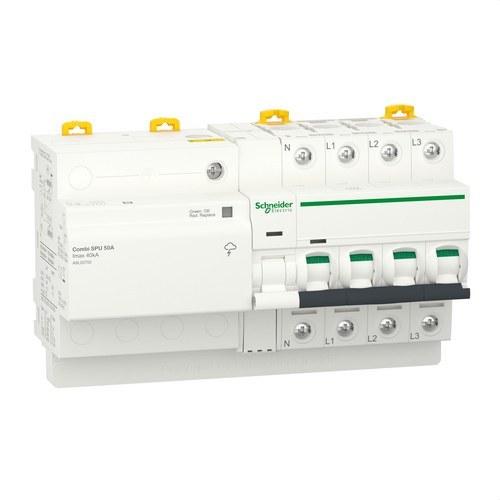 Interruttore automatico con protezione da sovratensioni Acti9 Combi SPU 3P + N 50 A con riferimento A9L20750 del marchio SCHNEIDER ELECTRIC