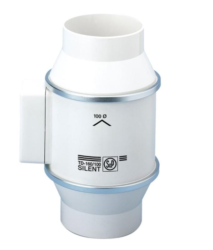 Estrattore elico-centrifugo da condotto TD-160/100N Silent con riferimento 5211318000 del marchio SOLER & PALAU