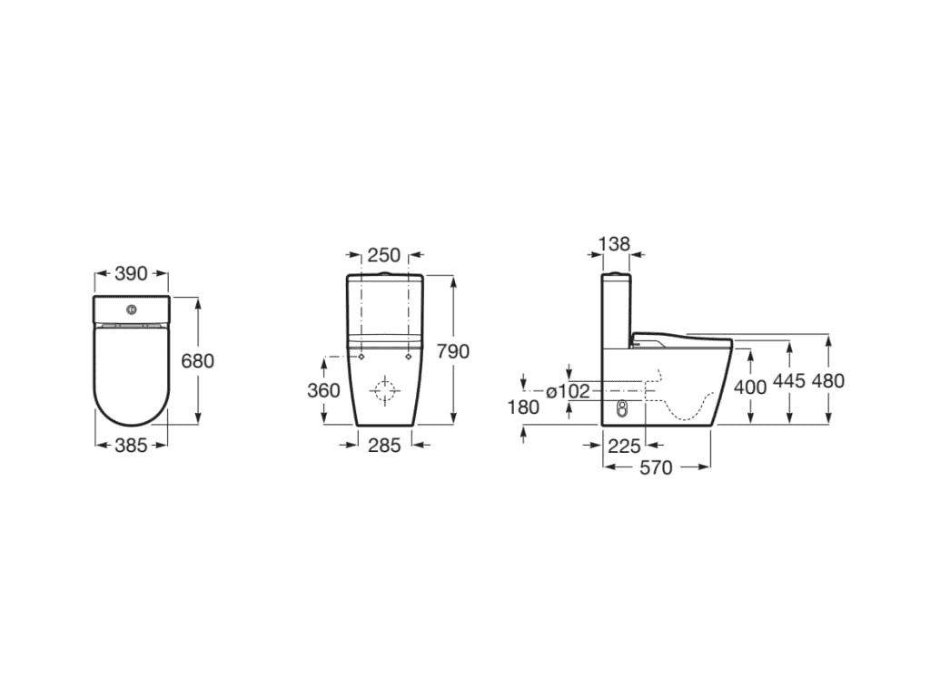 WC intelligente In-Wash® Inspira a parete Roca Rimless con riferimento A80306L001 del marchio ROCA