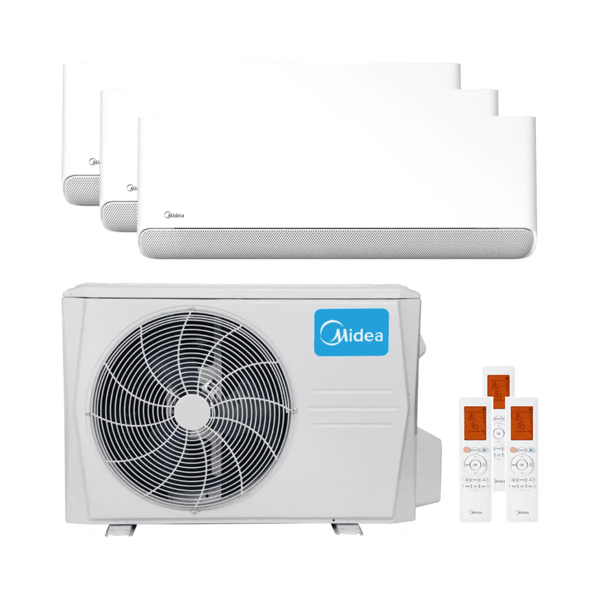 Condizionatore d'aria 3x1 con WiFi Midea Breezeless E 2,5 kW (2) + 3,5 kW con riferimento KITMIDBREEZ090912 del marchio MIDEA
