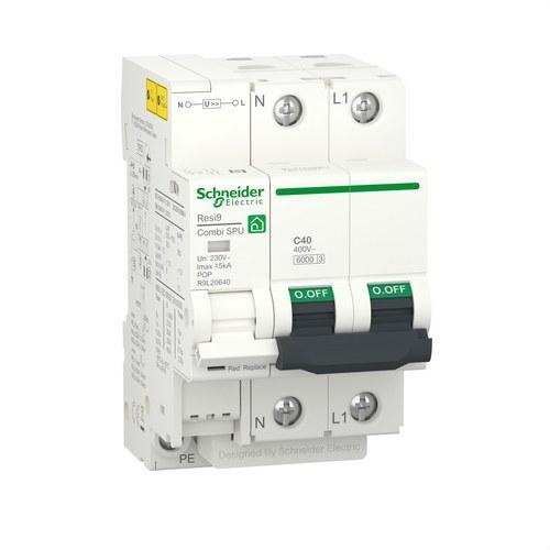 Limitatore di sovratensioni transitorie e permanenti IGA Resi9 Combi 1P+N 40 A con riferimento R9L20640 del marchio SCHNEIDER ELECTRIC