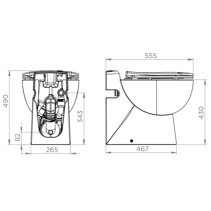 WC con trituratore SFA SANICOMPACT Pro con riferimento 0100805 del marchio SFA SANITRIT