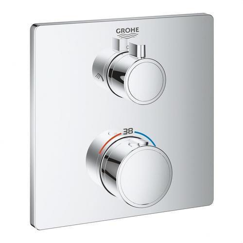 Termostato doccia per 2 uscite con chiusura e deviatore integrato Grohtherm - Cromo con riferimento 24079000 del marchio GROHE