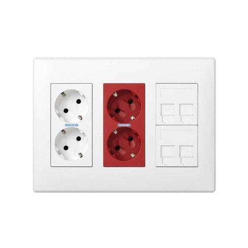 Surface-Mount/Flush-Mount Wall Box Kit 3 Double Elements with 1 Double Socket, 1 Double UPS, and 2 Plates 2RJ45 White Simon 500 Cima with reference 51000305-030 from the brand SIMON