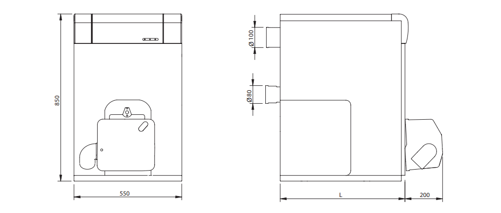 Caldaia a gasolio a condensazione Domusa JAKA 30 HFD CONDENS di 29,3 kW con riferimento TJAK000072 del marchio DOMUSA