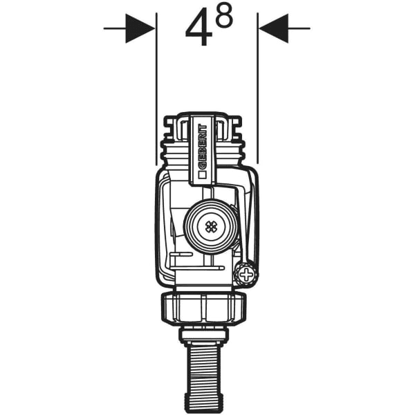 Meccanismo di alimentazione laterale Geberit serie 383 con riferimento 281.000.00.5 del marchio GEBERIT