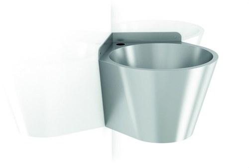 Lavabo angolare rotondo inox 304 satinato con riferimento GW08 26 04 01 del marchio GENWEC