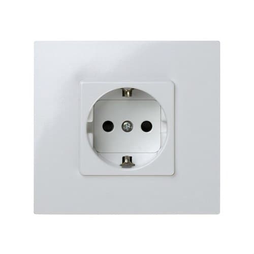 Schuko socket base monoblock with safety device and quick wiring system white Simon 27 Play with reference 2791432-030 from the brand SIMON