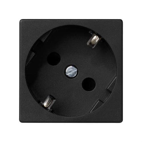 Schuko socket base with safety device and screw terminal graphite Simon K45 with reference K01/14 from the brand SIMON