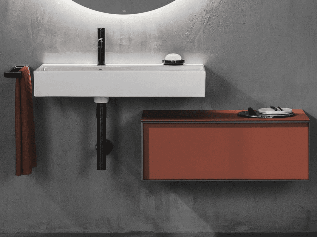 Lavabo a parete asimmetrico in Fineceramic® Roca Inspira 800x490mm con riferimento A32752B000 del marchio ROCA