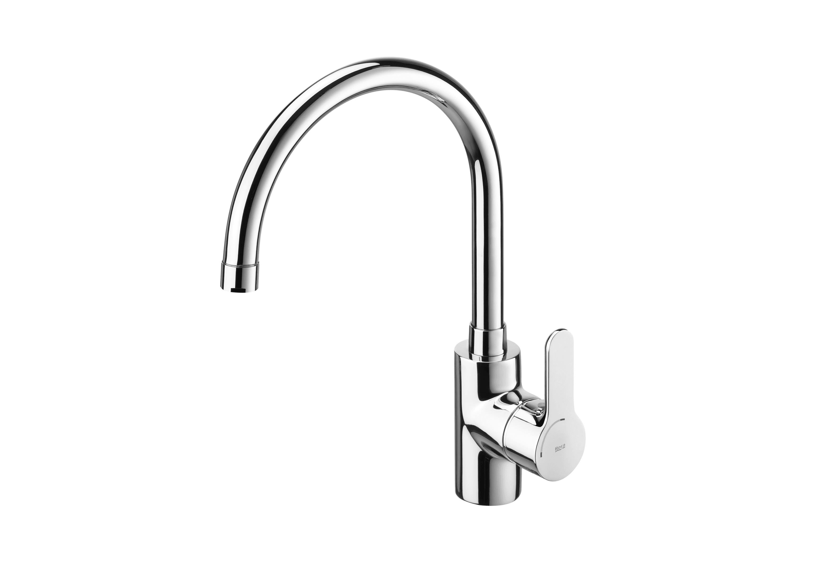 Rubinetto da cucina con bocca curva girevole Cold Start Roca L20 con riferimento A5A8409C00 del marchio ROCA