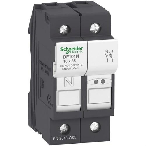 Portafusibili Tesys DF 1P+N 32A 690VAC dimensione fusibile 10x38mm con riferimento DF101N del marchio SCHNEIDER ELECTRIC