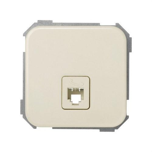 Presa telefonica con 4 contatti RJ11 avorio Simon 31 con riferimento 31480-31 del marchio SIMON