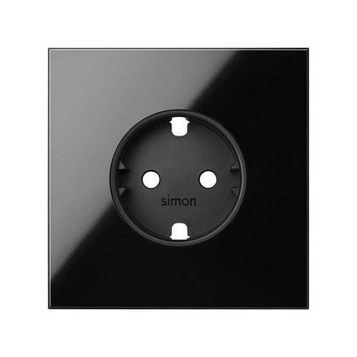 Kit frontale per 1 elemento con 1 base di presa schuko nero lucido Simon 100 con riferimento 10020105-138 del marchio SIMON
