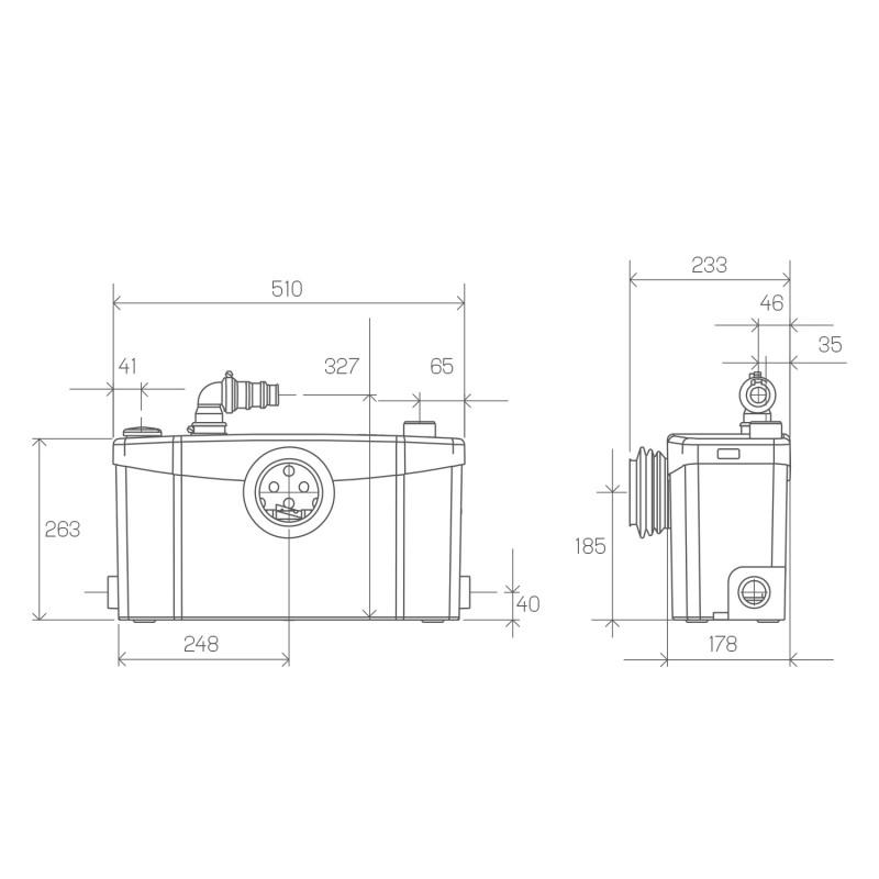 Trituratore sanitario SFA SANIPLUS per bagni completi con grande affluenza con riferimento 0100300 del marchio SFA SANITRIT