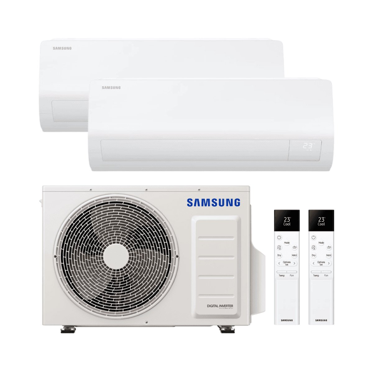 Condizionatore d'aria 2x1 con wifi Samsung Cebú S2 3,5 kW 12000 BTU con riferimento KITSAMCEBU12+12 del marchio SAMSUNG
